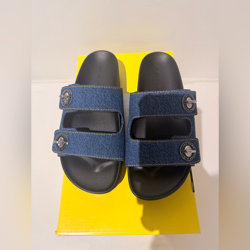 NWT Marc Jacobs turn lock slides - denim size 37 (7)-38(8) and 42(12)